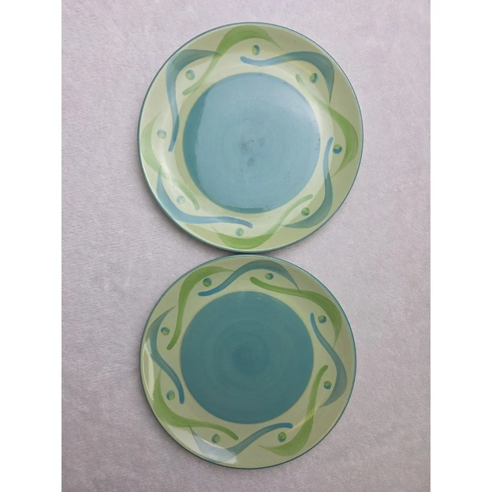 2‎ Southern Living At Home Gail Pittman Provence Swirls Dots Salad Plates